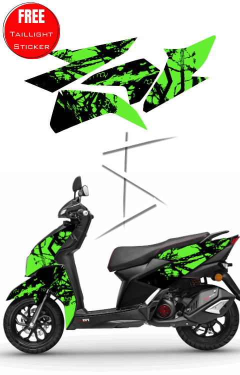 Ntorq Full Body Green Sticker | Ntorq Neon Graphics